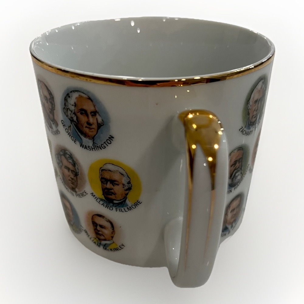 Vintage 1966 US Presidents: Washington thru LBJ Coffee Mug Chadwick Miller Japan - Picture 6 of 6